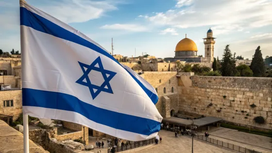 a-close-up-of-the-israeli-flag-against-the-backdro