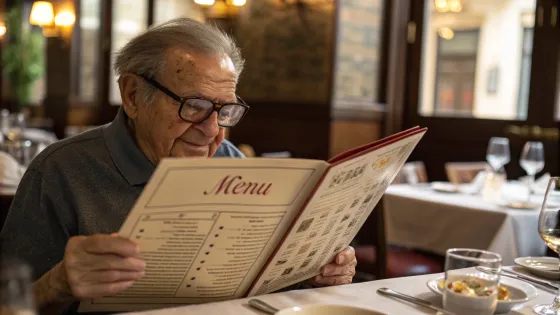 an-elderly-man-wearing-glasses-reads-a-menu-in-a-r