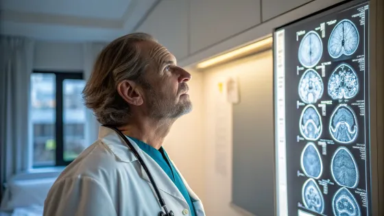 a-doctor-looks-at-an-x-ray-of-the-brains