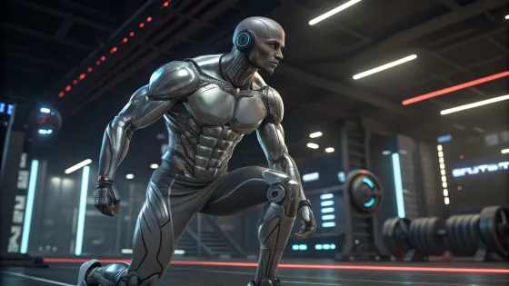 photorealistic-muscular-robot-athlete