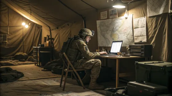 a-photorealistic-soldier-sits-at-a-computer-in-a-m