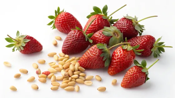 strawberries-and-pine-nuts