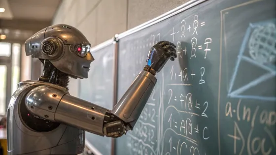 a-close-up-portrait-of-a-robot-with-hands-writing-