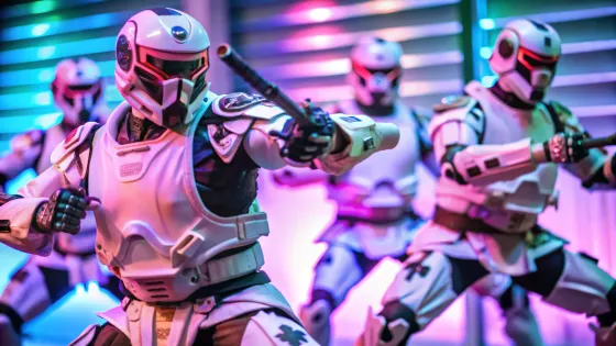 Китайским курсантам показали робота-солдата на телеуправлении