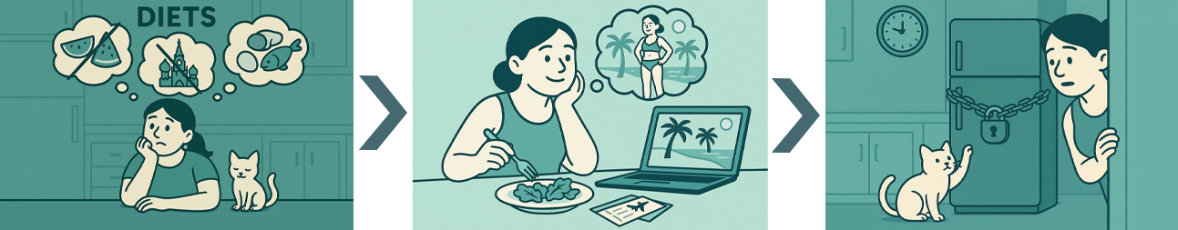 Девушка не знает, какую диету выбрать, размышляя, почему диеты не работают.