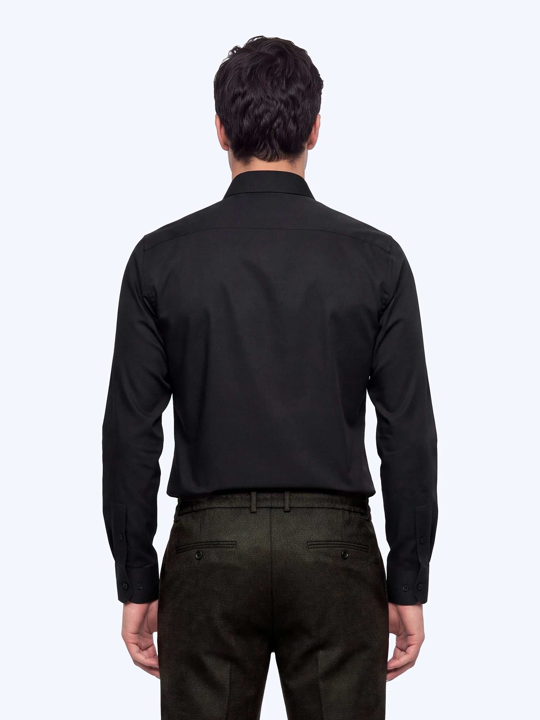 Чёрная классическая рубашка Slim с длинным рукавом — Одежда — фото 3 — CLIMBER B.C.