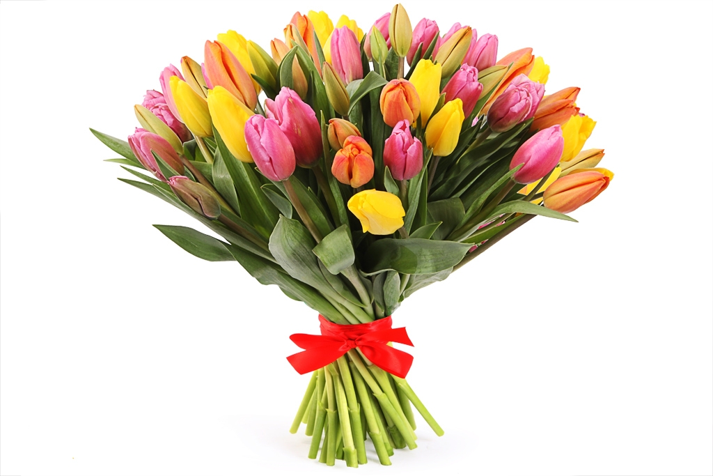 Букет 51 тюльпан, солнечный микс купить в Москве - Floral-Tale