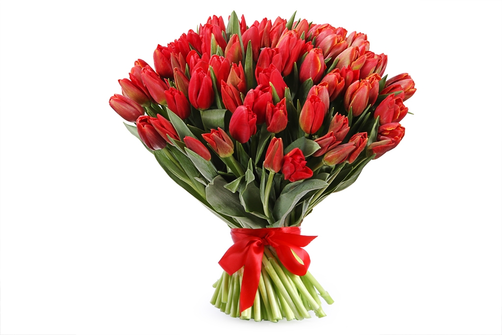 Букет 101 королевский тюльпан, красные купить в Москве - Floral-Tale