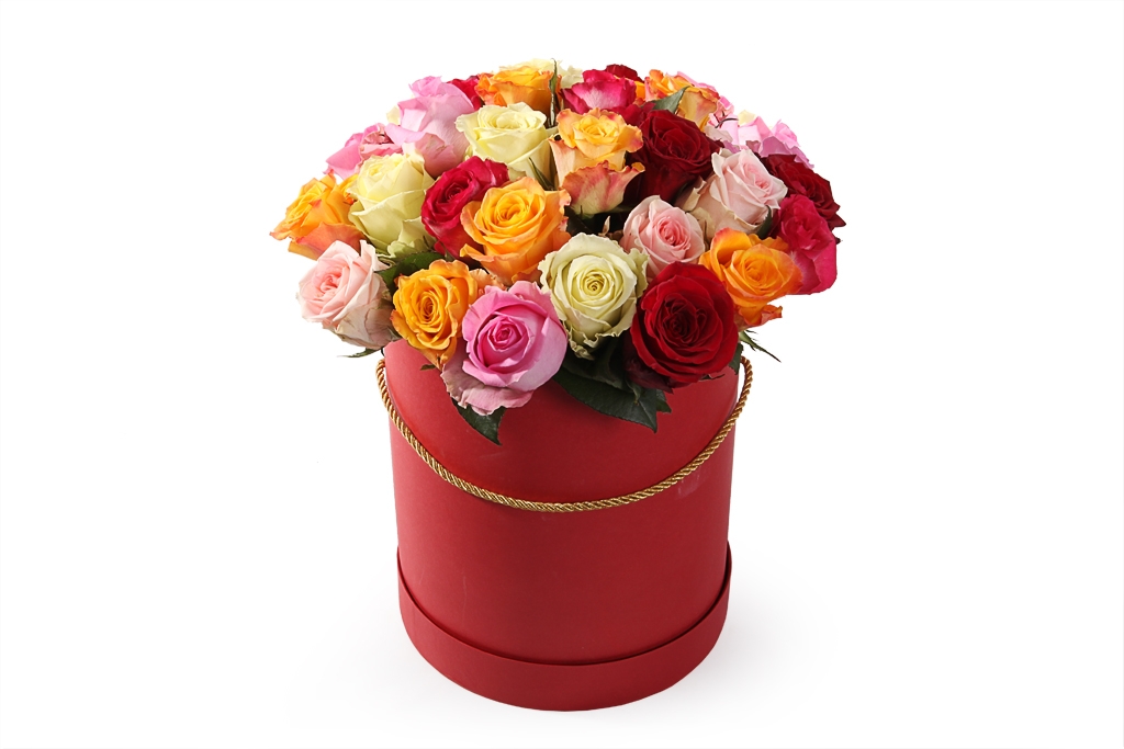 Букет Фламандская легенда (35 роз) в красной коробке - купить в Москве: цены, круглосуточная доставка - Цветочная сказка