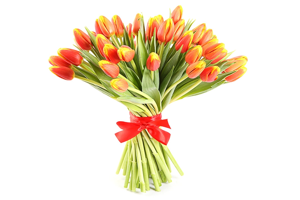 Букет 51 тюльпан, рыжие купить в Москве - Floral-Tale