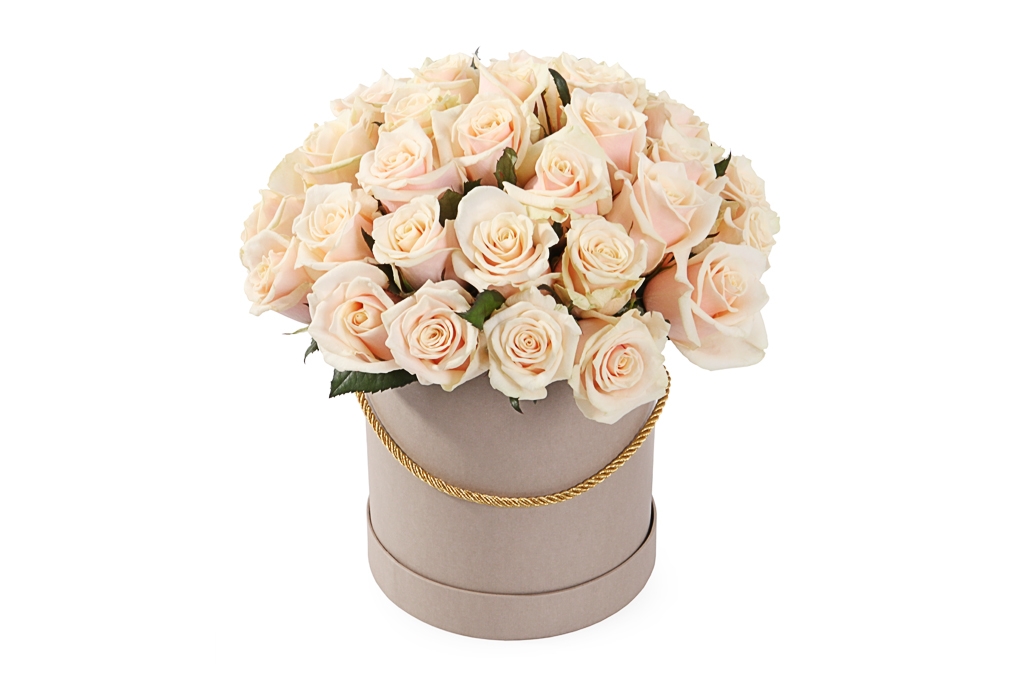 Букет 35 роз Талея в шляпной коробке - купить в Москве: цены, круглосуточная доставка - Цветочная сказка