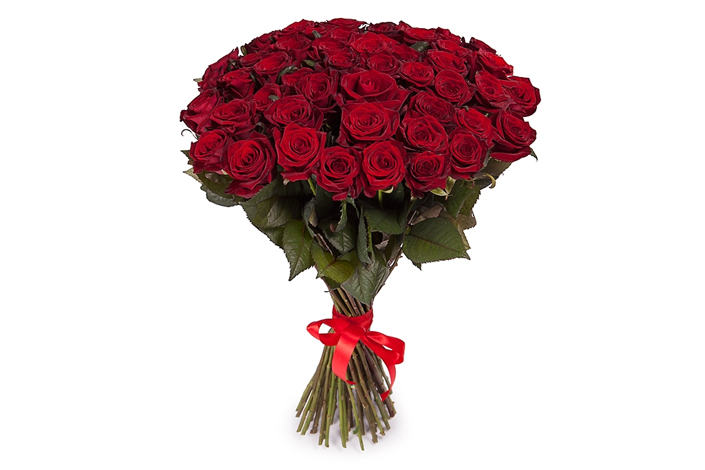 Букет из 51 красной розы 60/70 см купить в Москве на сайте Цветочная сказка