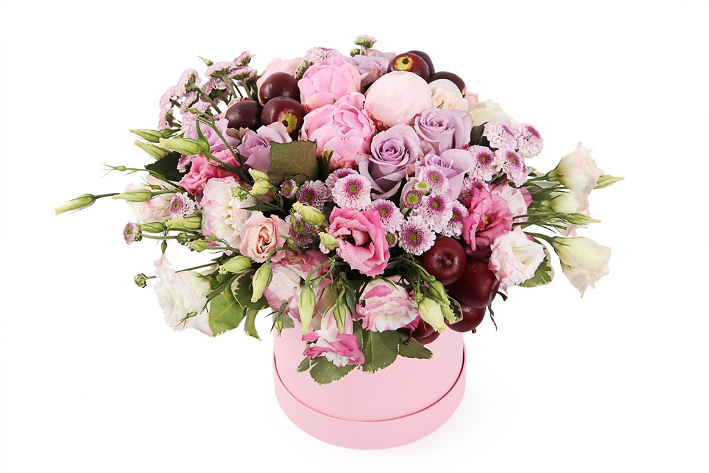Букет Подарок для белоснежки в шляпной коробке купить в Москве - floral-tale