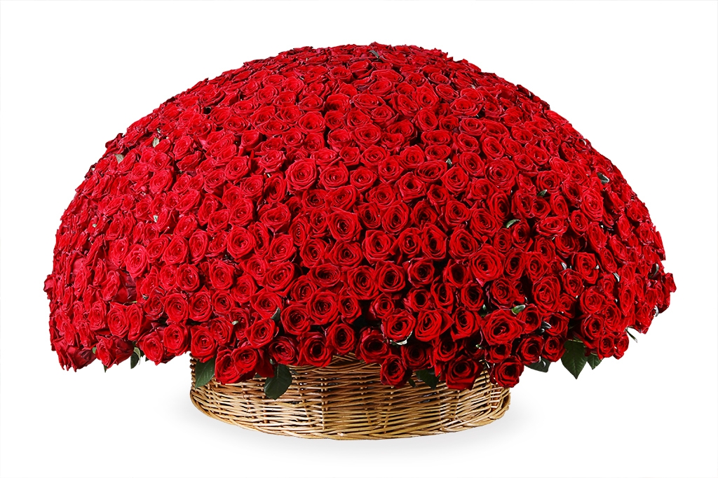 Букет 1001 роза в корзине купить в Москве. Магазин Floral-tale