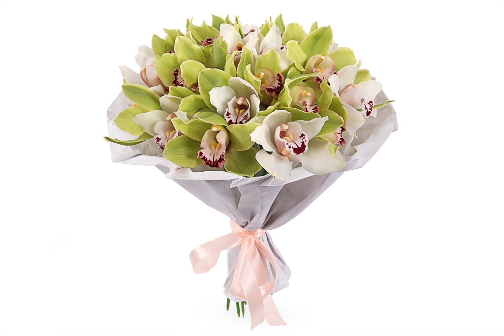 Букет из орхидей Фисташковое мороженое купить в Москве. Floral-tale
