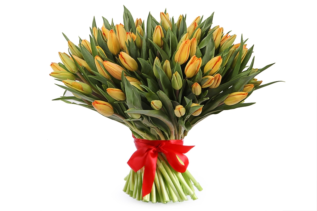 Букет 101 тюльпан, оранжевые купить в Москве - Floral-Tale