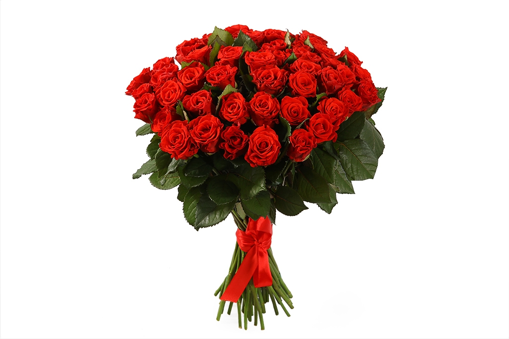 Букет 51 красная роза, 50 см - купить в Москве: цены, круглосуточная доставка - Цветочная сказка