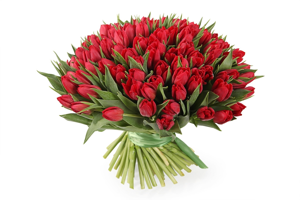 Букет 101 тюльпан, красные купить в Москве - Floral-Tale