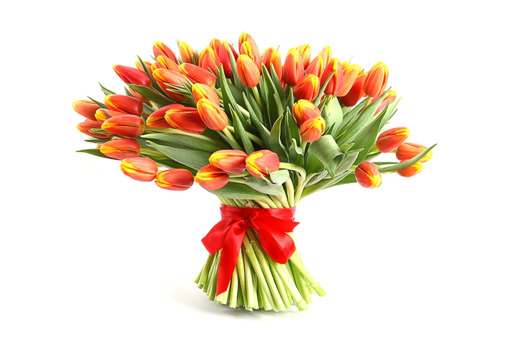 Букет 101 тюльпан, рыжие купить в Москве - Floral-Tale