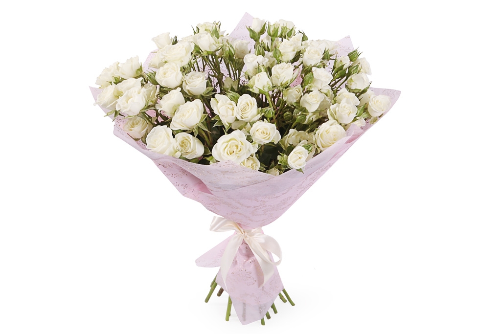 Букет 19 кустовых роз Сноуфлейк недорого купить. Москва - floral-tale