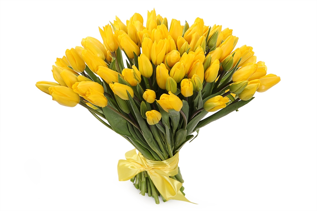 Букет 101 королевский тюльпан, желтые купить в Москве - Floral-Tale