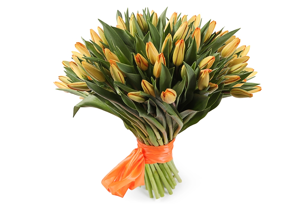 Букет 51 тюльпан, оранжевые купить в Москве - Floral-Tale