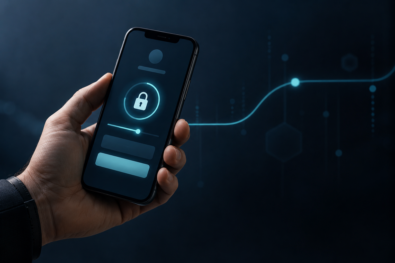 Смартфон с безопасным уведомлением о восстановлении доступа к аккаунту