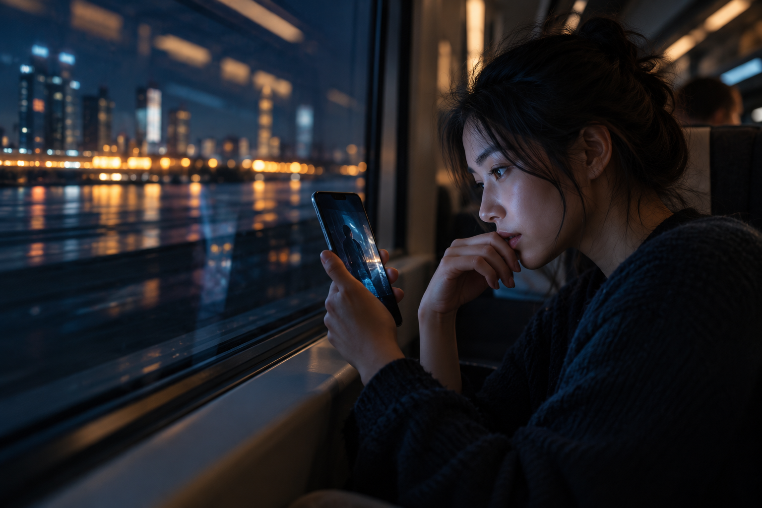 Зритель смотрит эпизод вертикальной микродрамы в смартфоне