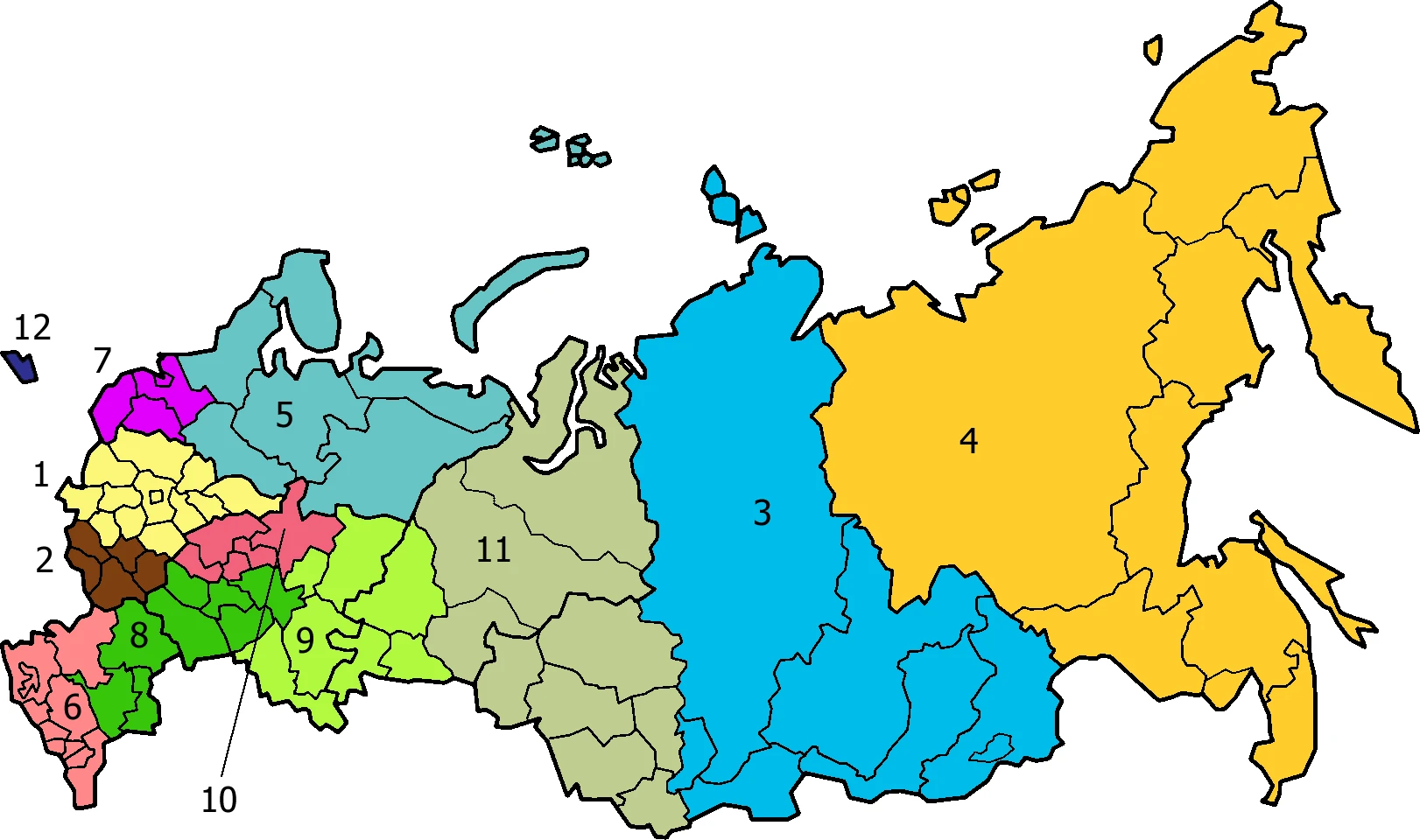 Схема экономических районов России