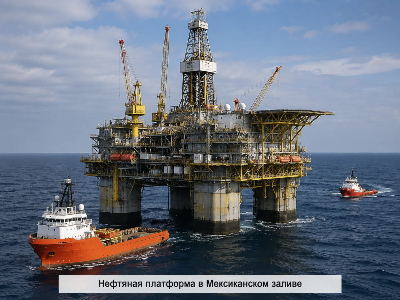 Морская нефтяная платформа в Мексиканском заливе