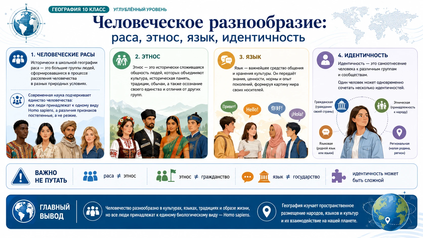 Человеческое разнообразие: раса, этнос, язык и идентичность