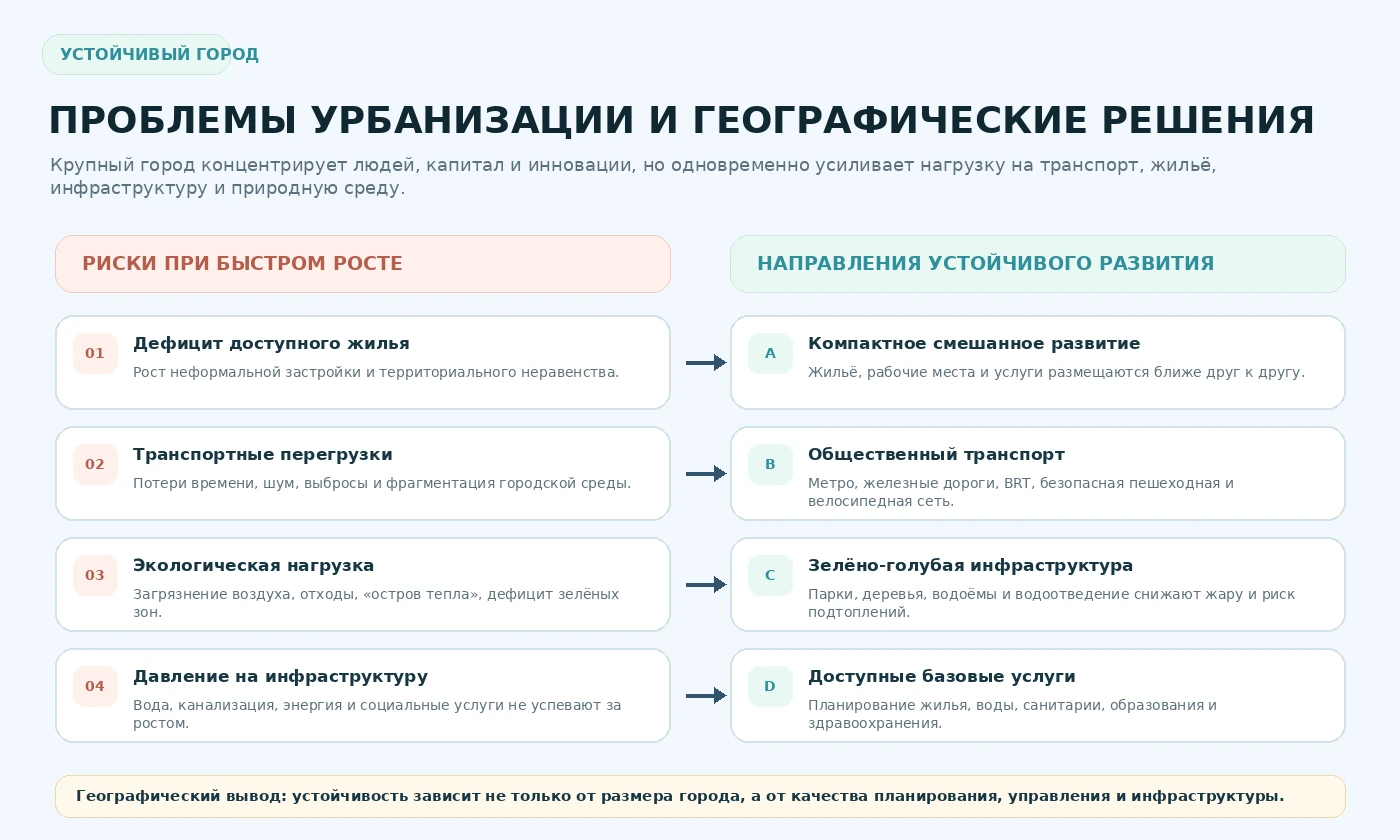 Проблемы урбанизации и направления устойчивого развития городов