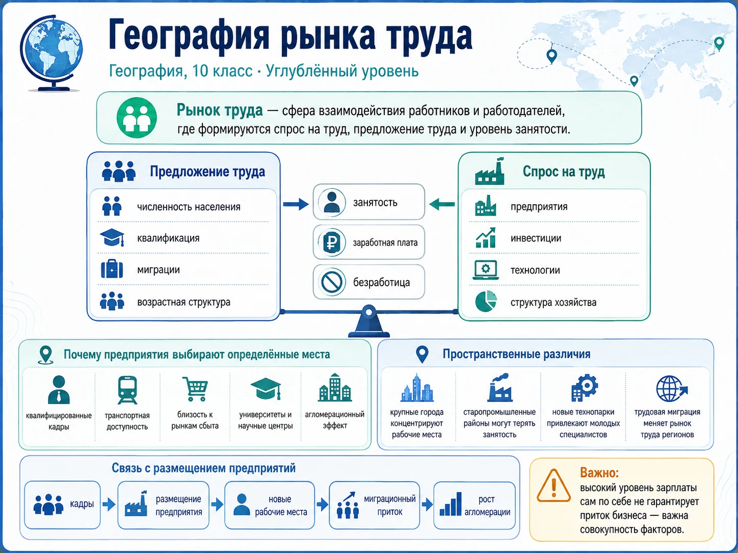 Факторы географии рынка труда и размещения предприятий