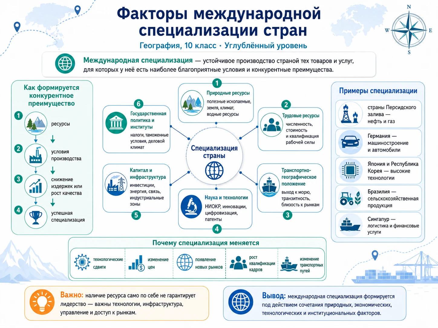 Факторы международной специализации стран