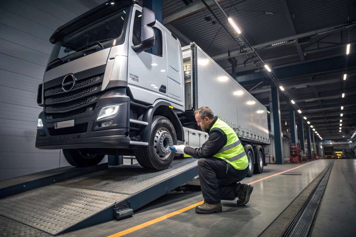 технический осмотр грузового автомобиля