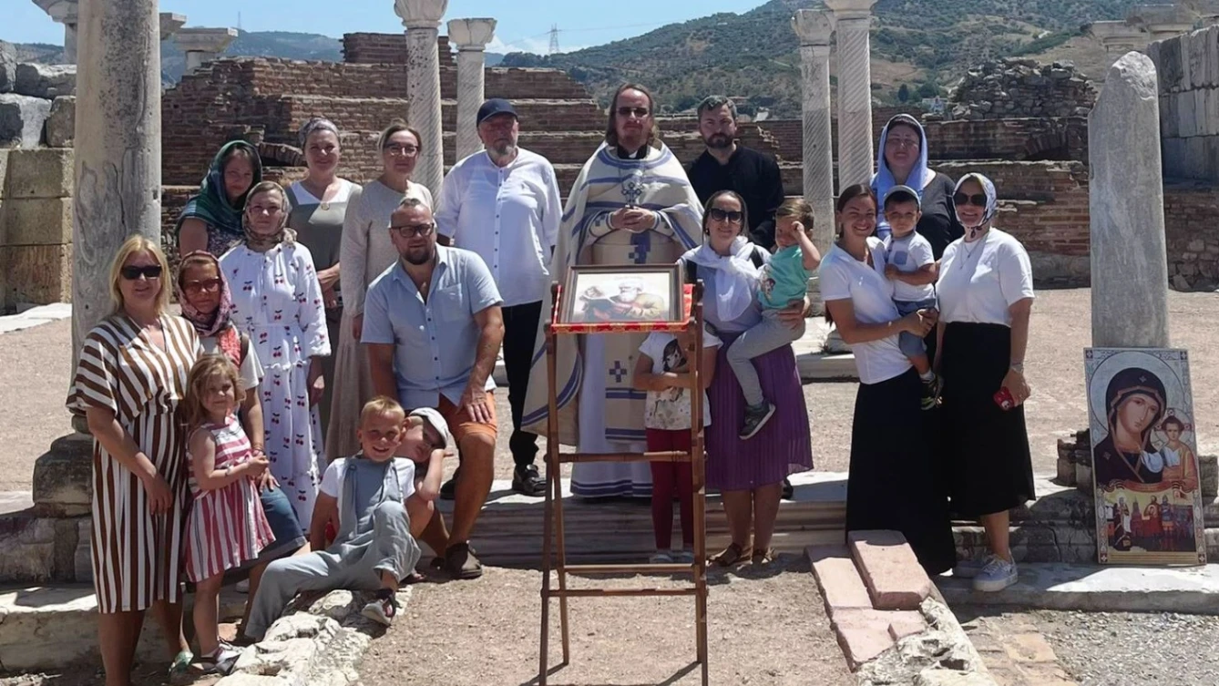 Liturgy at the church near Ephesus in Turkey