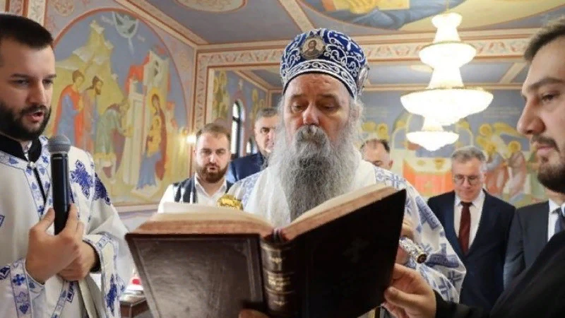 Освящение нового корпуса русско-сербского монастыря в городе Углевике