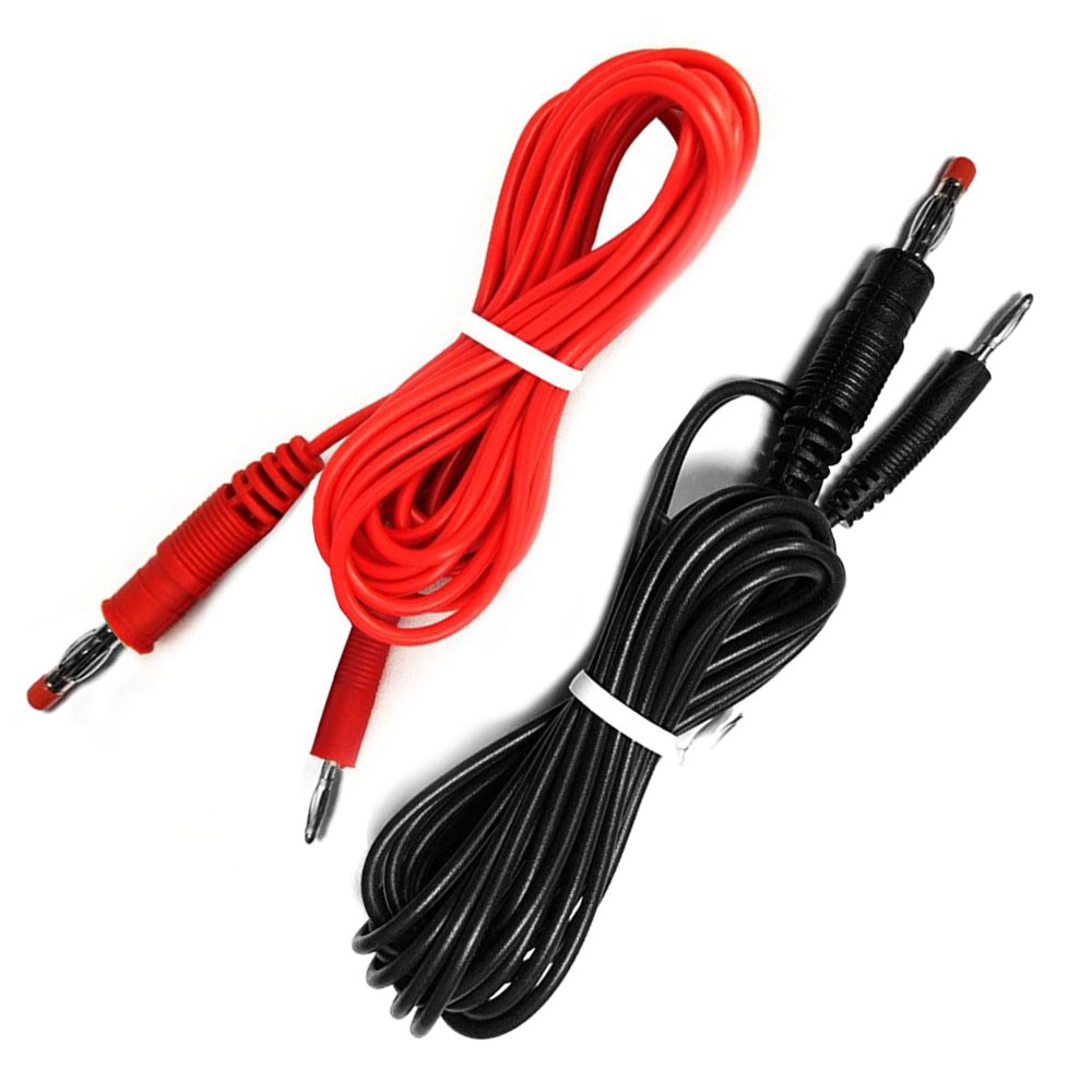 Токоподвод пациента одинарный с наконечниками банан и штекер 2 мм. Цена за пару.