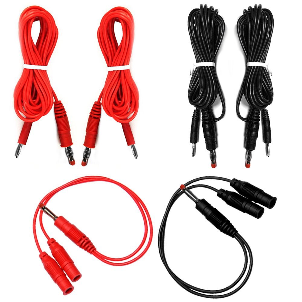 Комплект токоподводов пациента раздвоенных с наконечниками банан и штекер 2 мм.