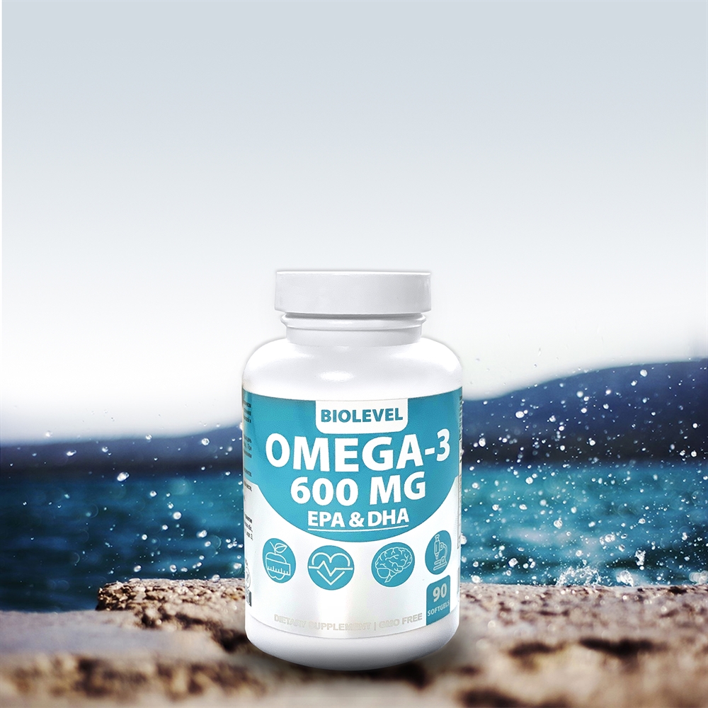 Omega-3 600 MG EPA & DHA BioLevel 60% Концентрат 90 капсул (30 порций Омега-3: 1800 мг. ЭПК 990 мг. ДГК 660 мг.)