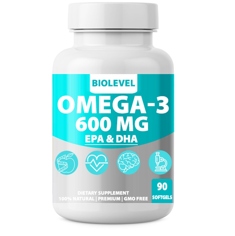 Omega-3 600 MG EPA & DHA BioLevel 60% Концентрат 90 капсул (30 порций Омега-3: 1800 мг. ЭПК 990 мг. ДГК 660 мг.)