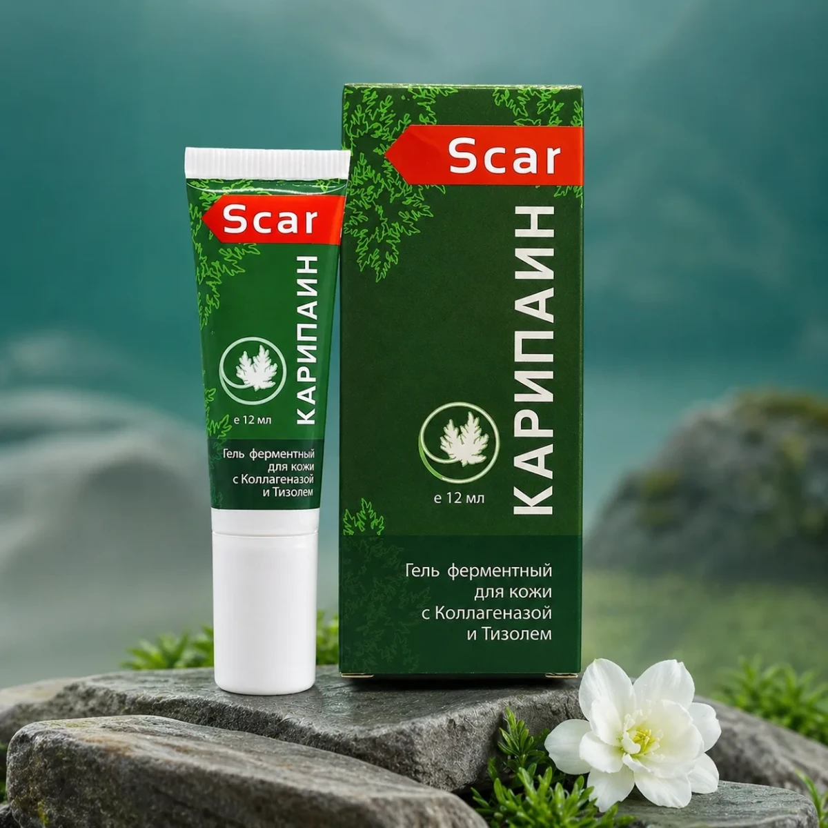 Карипаин Scar гель ферментный для кожи с Коллагеназой и Тизолем 12 мл