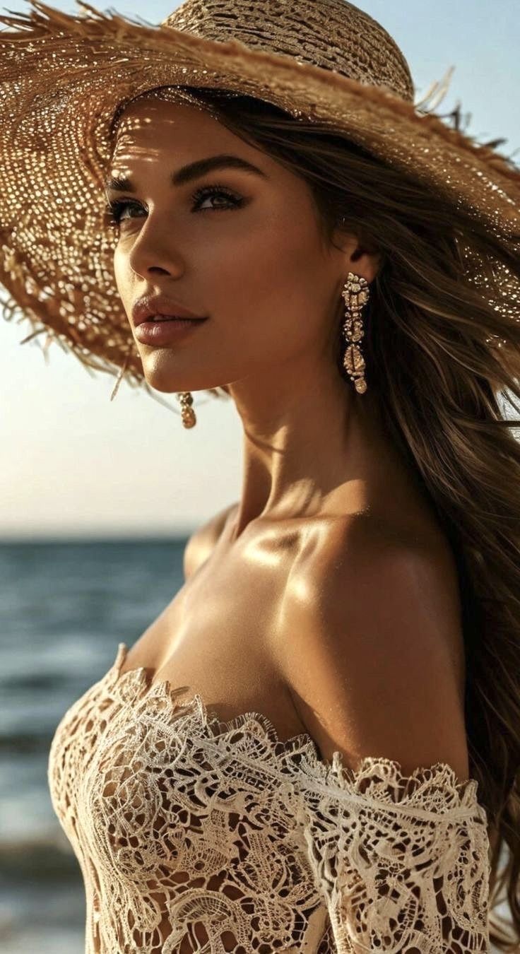 Poses with big straw hat | Beach photoshoot poses with straw hat, Straw hat beach outfit, Shadow illustration