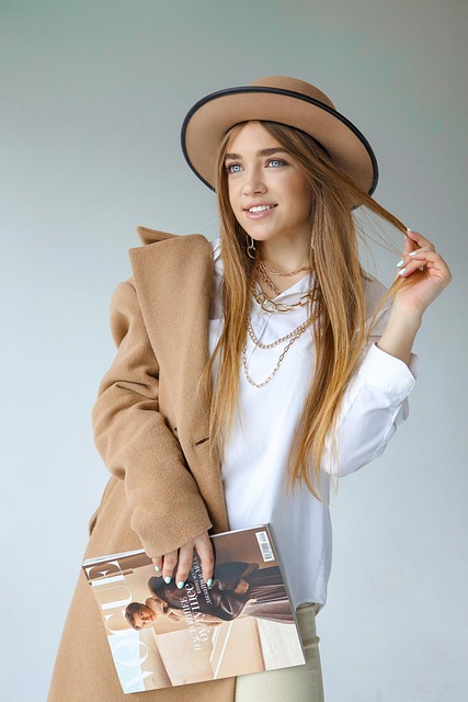 fashion, girl, magazine, portrait, beauty, woman, model, hat, coat, nature, spring, style, blonde, pose, smile