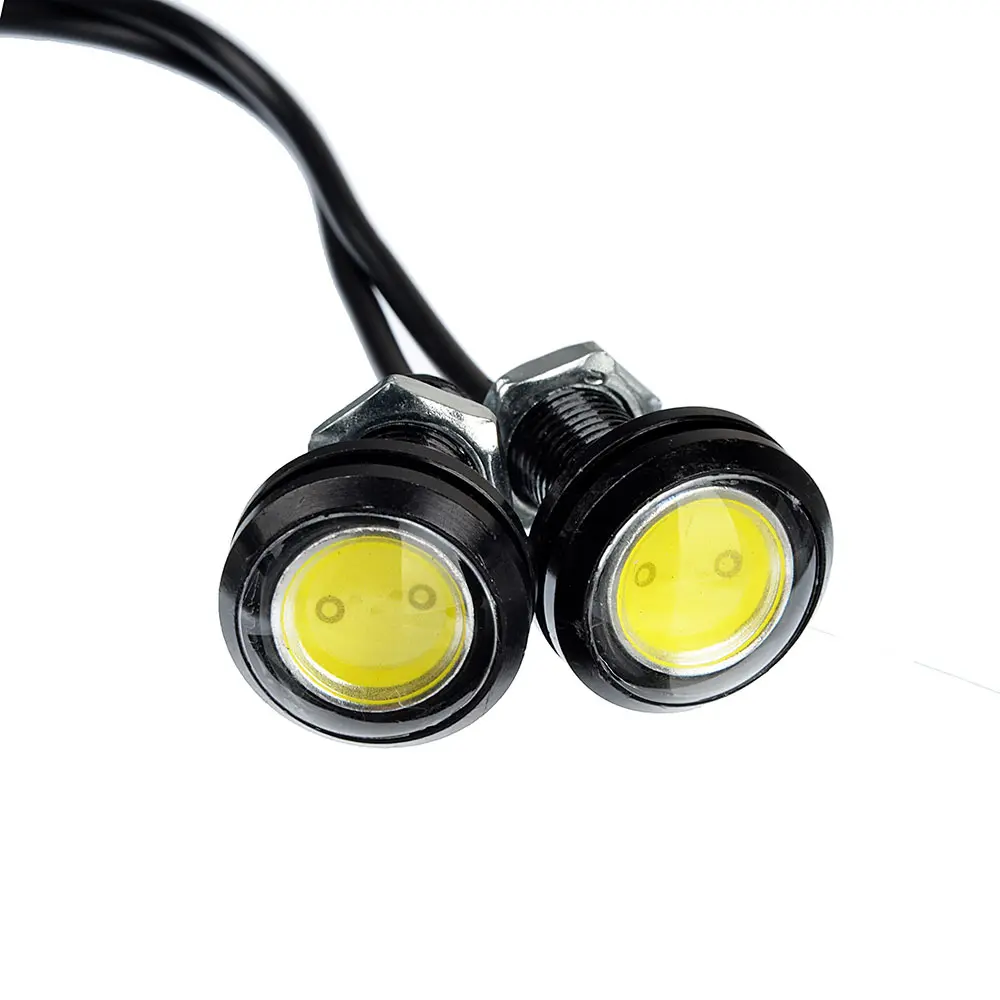 ЕРМАК Дневные ходовые огни, LED, алюм. корп.,диам.23мм , 12V, белый, 2шт. - #1