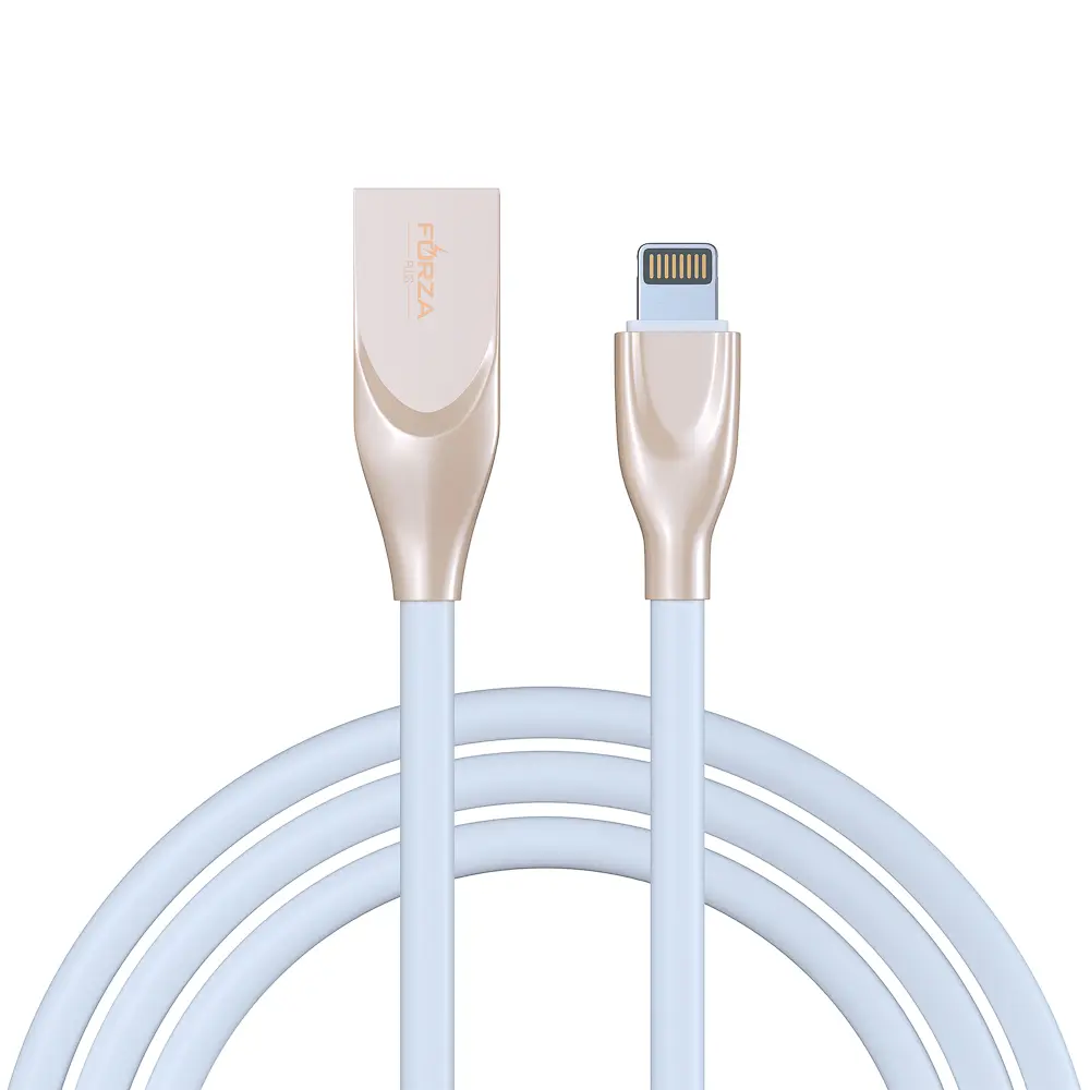 Кабель для зарядки USB(A)-iP FORZA Flat White, 1м, 2А, белый, пакет - #1