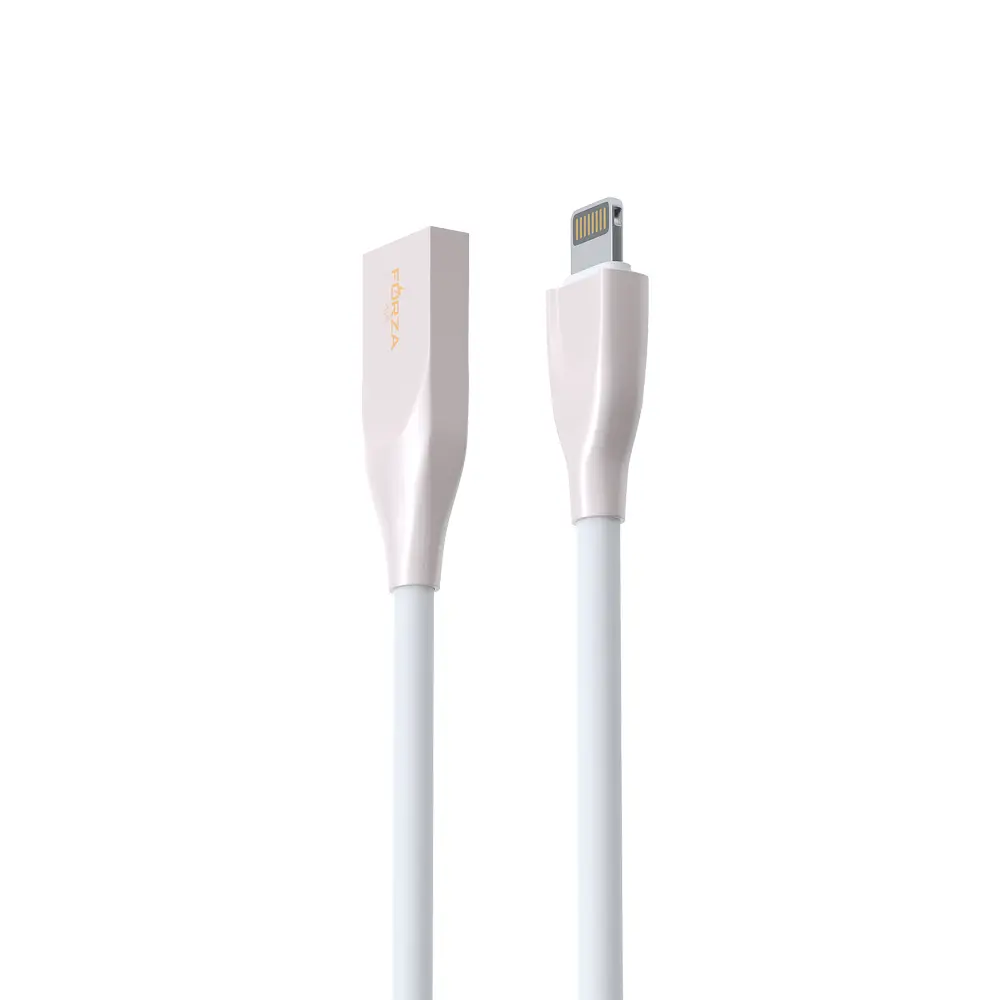 Кабель для зарядки USB(A)-iP FORZA Flat White, 1м, 2А, белый, пакет - #3