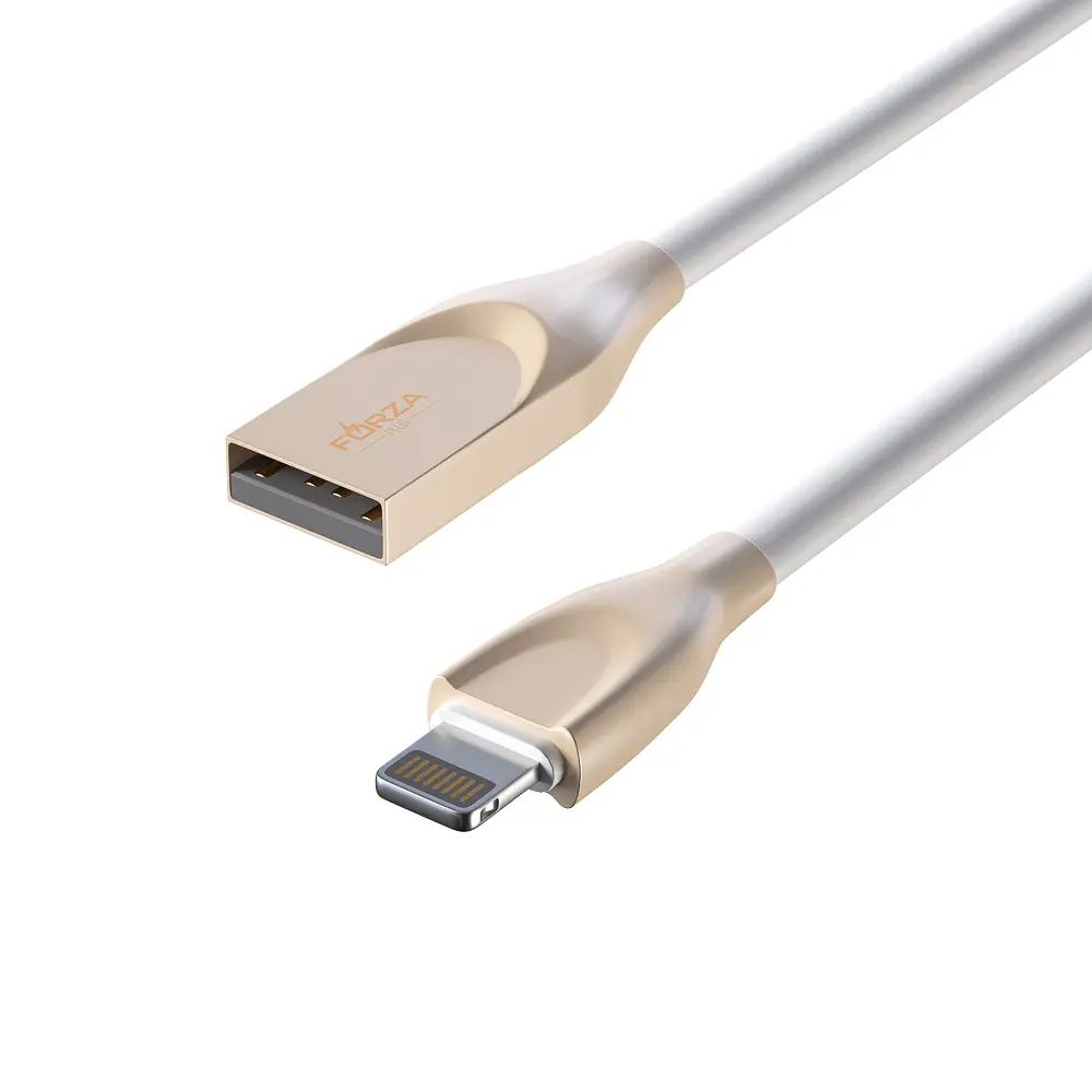 Кабель для зарядки USB(A)-iP FORZA Flat White, 1м, 2А, белый, пакет - #4