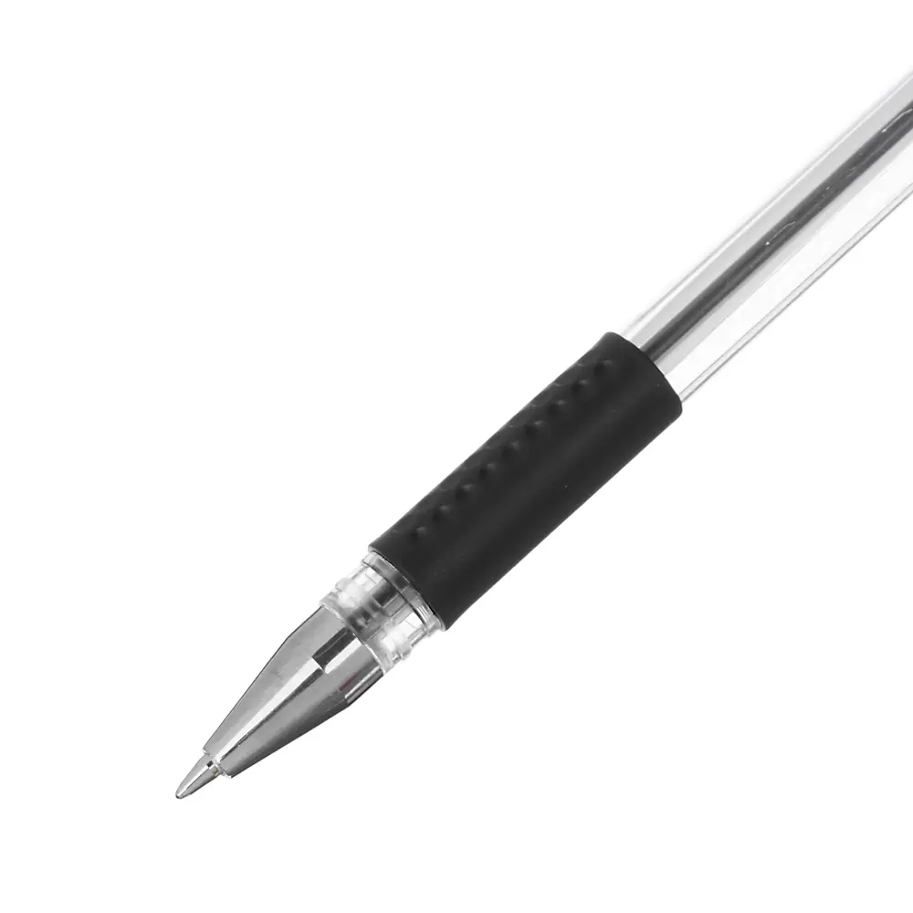Набор гелевых ручек ClipStudio 4шт(2с,1ч,1к) проз. корп., резин. держ., наконечник 0,5 мм, в пакете - #3