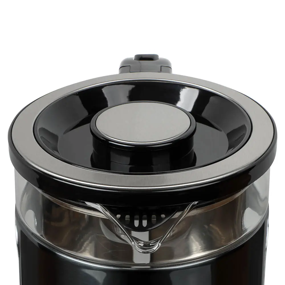 LEBEN Чайник электрический 1,8л, 1500Вт, стеклянная колба, металл, пластик, серый - #7